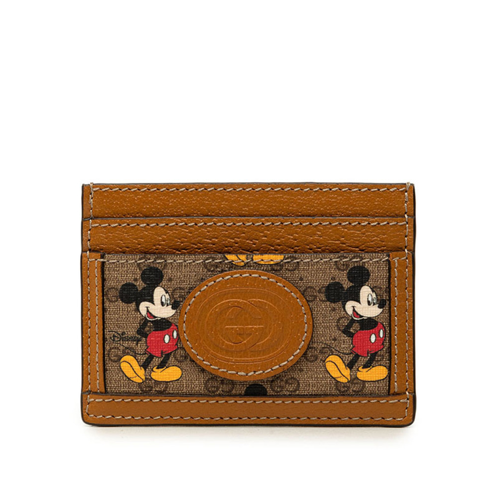Gucci x Disney Mickey Mouse Micro GG Business Card Holder/Card Case/Pass Case...
